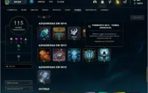 Conta unranked com neo pax sivir, rammus rei e kayle juiza