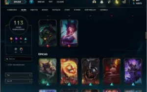 Conta unranked com neo pax sivir, rammus rei e kayle juiza