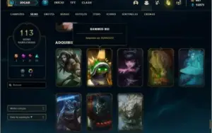 Conta unranked com neo pax sivir, rammus rei e kayle juiza