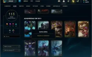 Conta unranked com neo pax sivir, rammus rei e kayle juiza