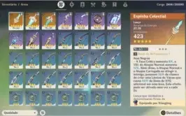 Conta com Venti com constelação + 3 armas 5 estrelas.