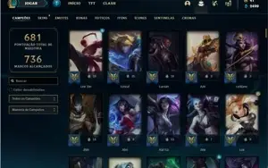 Conta Unranked com TODOS os champs e 211 Skins + 3 Prestigio