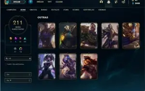 Conta Unranked com TODOS os champs e 211 Skins + 3 Prestigio