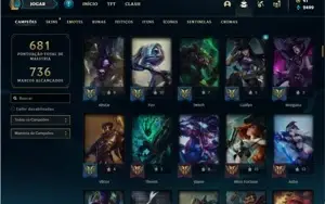 Conta Unranked com TODOS os champs e 211 Skins + 3 Prestigio