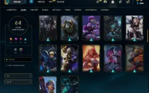 Conta Unranked com 120 Champs e 63 Skins