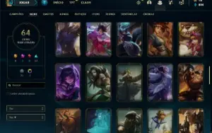 Conta Unranked com 120 Champs e 63 Skins