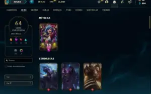 Conta Unranked com 120 Champs e 63 Skins