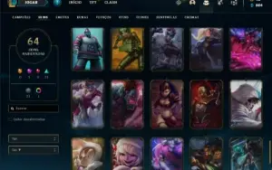 Conta Unranked com 120 Champs e 63 Skins