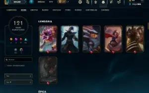 Prata 1 com 150 Champs e 121 Skins ( TOP / JG / MID )
