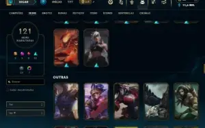 Prata 1 com 150 Champs e 121 Skins ( TOP / JG / MID )