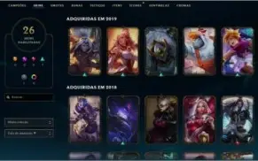 Conta LOL Platina 4 26 SKINS 15K EA