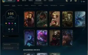 Conta League of Legends 105 skins 135 campeões