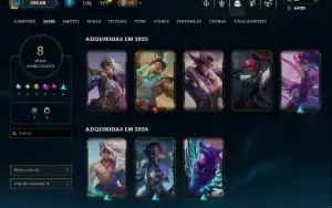 Unranked com 45 Champs e 8 Skins