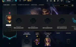 Unranked com 45 Champs e 8 Skins