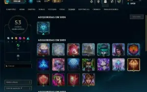 Unranked com 45 Champs e 8 Skins