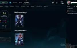 CONTA LOL - PLATINA 2 - SKINS VITORIOSAS DESDE A SEASON 3