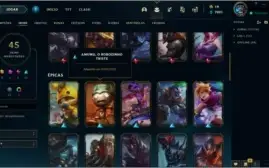 Conta Gold com 45 skins e 88 campões lv 170