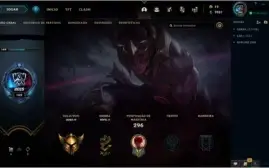 Conta Gold com 45 skins e 88 campões lv 170