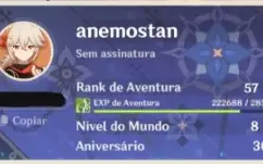 AR 57 - 12 personagens 5* + 4 armas 5* + mapas 100%