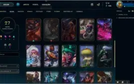 Conta de lol com mais de 40 champ, 27 skins