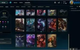 Conta de lol com mais de 40 champ, 27 skins