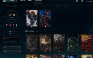 CONTA LOL - PLATINA 3 - TODOS OS CHAMPIONS + 258 SKINS