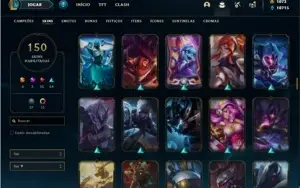 Conta prata 4 com 136 Champs 150 Skins + 1000 RP