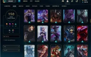 Conta prata 4 com 136 Champs 150 Skins + 1000 RP