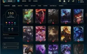 Conta prata 4 com 136 Champs 150 Skins + 1000 RP