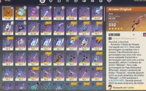 conta genshin com columbina e 9T + 2 arma assinatura
