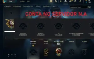 Conta Unranked com 85 Champs e 47 Skins (SERVIDOR N.A)