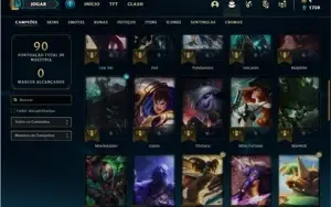 Conta ouro 4 com 46 Champs e 16 Skins + Prestigio do Kayn