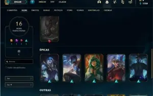 Conta ouro 4 com 46 Champs e 16 Skins + Prestigio do Kayn