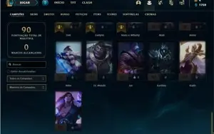 Conta ouro 4 com 46 Champs e 16 Skins + Prestigio do Kayn