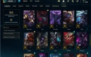 Conta ouro 4 com 46 Champs e 16 Skins + Prestigio do Kayn