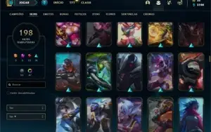 Conta Platina 3 com TODOS os champ e 197 Skins + 4 Prestigio