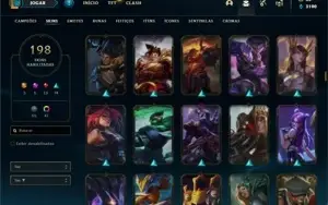 Conta Platina 3 com TODOS os champ e 197 Skins + 4 Prestigio