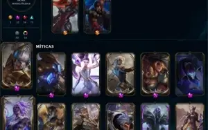 Conta LOL - 267 Skins, com 8 prestígios e 2 ULTIMATE; 15 EM