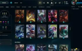 Conta LOL LVL 235 | 125 Campeões| 151 Skins |UNRANKED| 2015