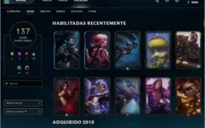 Conta platina 1 com 137 Skins e 108 campeões!