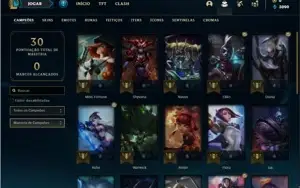 Conta ouro 3 com 30 Champs e 4 Skins