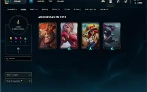 Conta ouro 3 com 30 Champs e 4 Skins