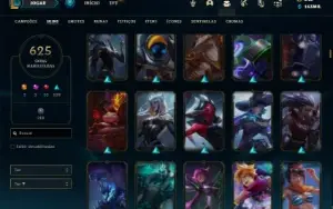 Conta Unranked com TODOS os champs e 625 Skins