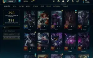 Conta Unranked com TODOS os champs e 625 Skins