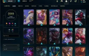 Conta Prata 3 com TODOS os champs e 299 Skins + 6 Vitoriosas