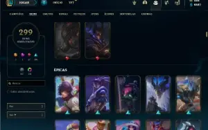Conta Prata 3 com TODOS os champs e 299 Skins + 6 Vitoriosas