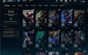 Conta Prata 3 com TODOS os champs e 299 Skins + 6 Vitoriosas