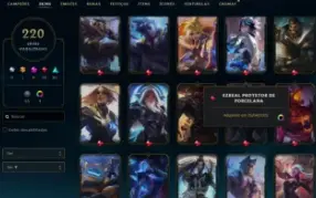 Conta League of Legends 220 skins, 8 vitoriosas, 16 míticas