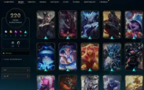 Conta League of Legends 220 skins, 8 vitoriosas, 16 míticas