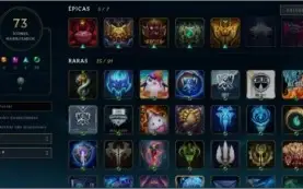 CONTA COM 100 CHAMPS E 47 SKINS PLATINA 4